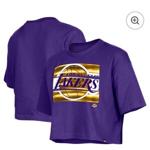 Los Angeles Lakers New Era Women's Oversized Boxy Crop T-Shirt